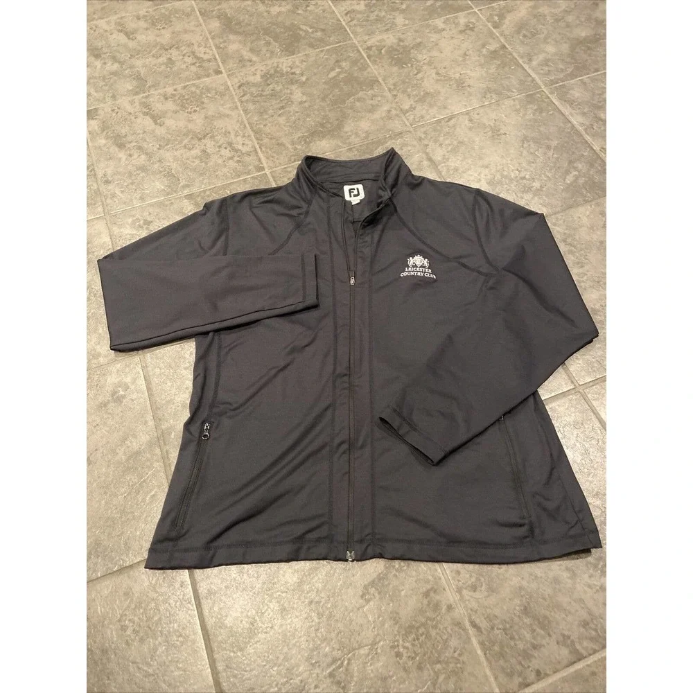 Women's FootJoy Full Zip Golf Leisure Mock Neck Jacket Size XL Black - Picture 2 of 11